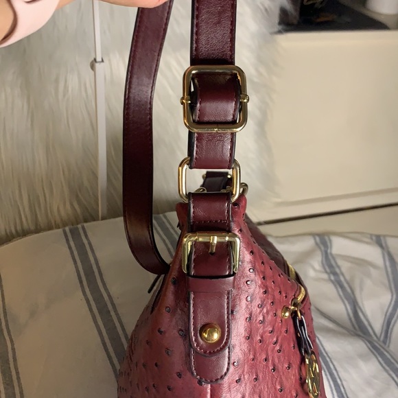 GIANI BERNINI OSTRICH SATCHEL BAG - Picture 4 of 12